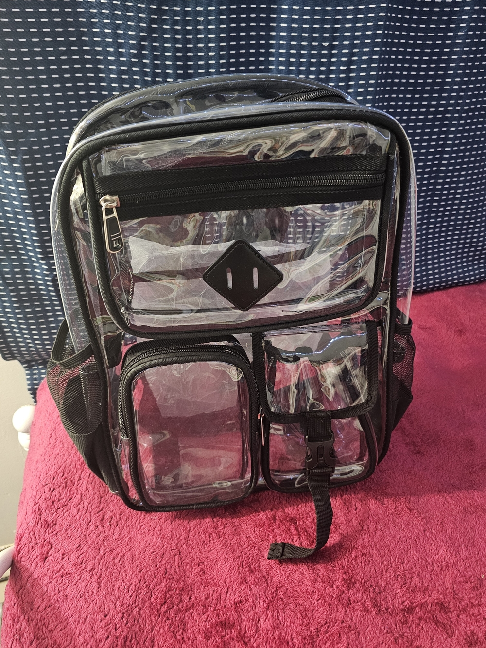 Clear Black-Trim Backpack - Transparent Men’s Bag
